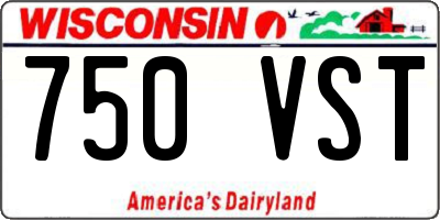 WI license plate 750VST
