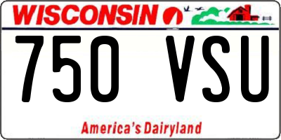 WI license plate 750VSU