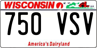 WI license plate 750VSV