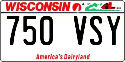 WI license plate 750VSY