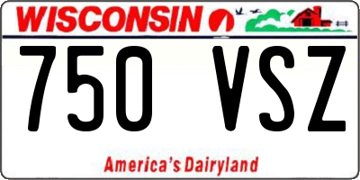 WI license plate 750VSZ
