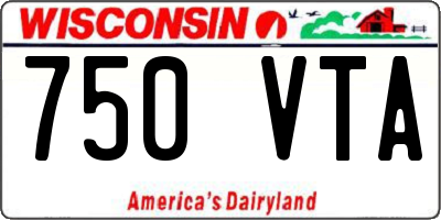 WI license plate 750VTA