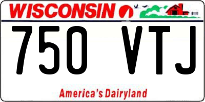 WI license plate 750VTJ