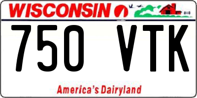 WI license plate 750VTK
