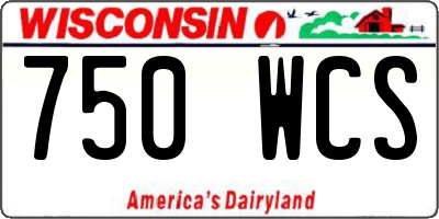 WI license plate 750WCS