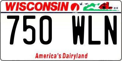WI license plate 750WLN