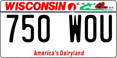 WI license plate 750WOU