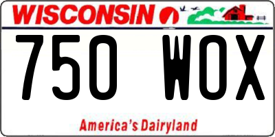 WI license plate 750WOX