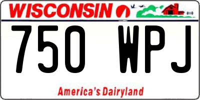 WI license plate 750WPJ