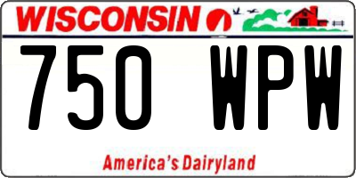 WI license plate 750WPW