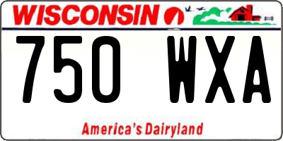 WI license plate 750WXA