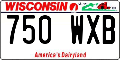 WI license plate 750WXB
