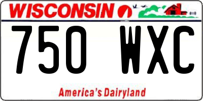 WI license plate 750WXC