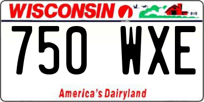 WI license plate 750WXE