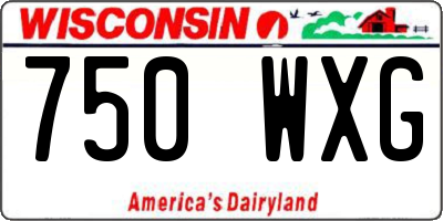 WI license plate 750WXG