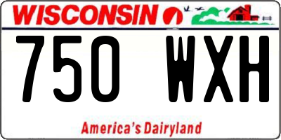 WI license plate 750WXH