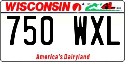 WI license plate 750WXL
