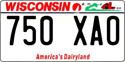 WI license plate 750XAO