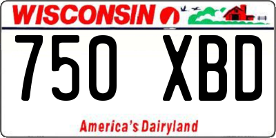 WI license plate 750XBD