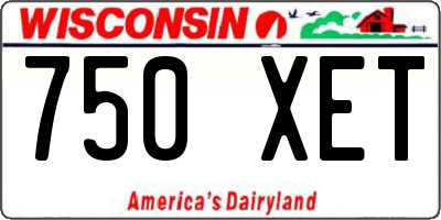 WI license plate 750XET