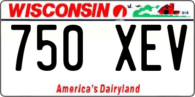 WI license plate 750XEV