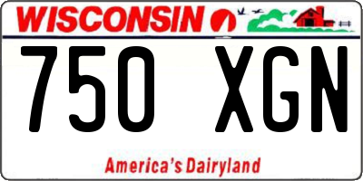 WI license plate 750XGN