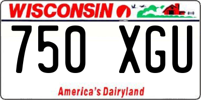 WI license plate 750XGU