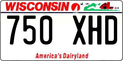 WI license plate 750XHD