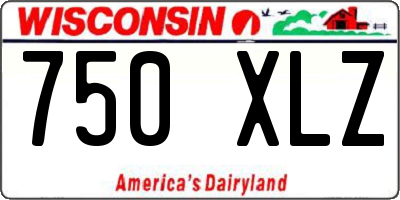 WI license plate 750XLZ
