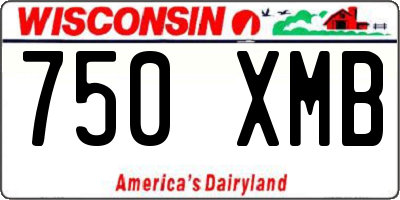 WI license plate 750XMB