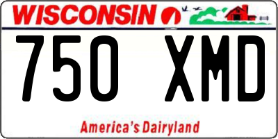 WI license plate 750XMD