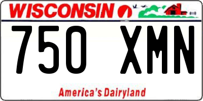 WI license plate 750XMN