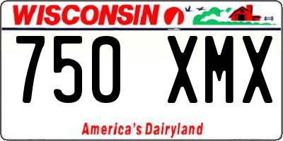 WI license plate 750XMX