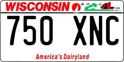 WI license plate 750XNC