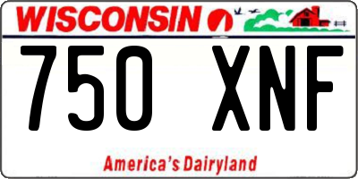 WI license plate 750XNF