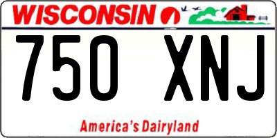 WI license plate 750XNJ