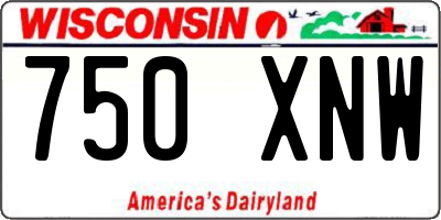 WI license plate 750XNW