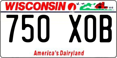 WI license plate 750XOB