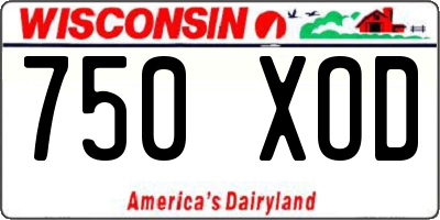 WI license plate 750XOD