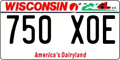 WI license plate 750XOE