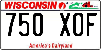 WI license plate 750XOF