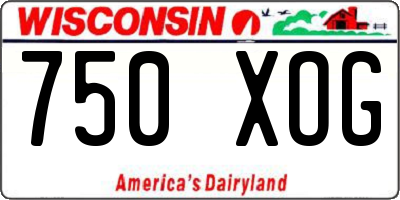 WI license plate 750XOG