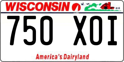 WI license plate 750XOI