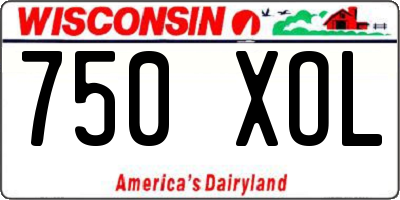 WI license plate 750XOL