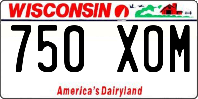 WI license plate 750XOM