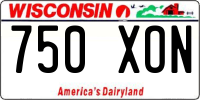 WI license plate 750XON