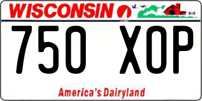 WI license plate 750XOP