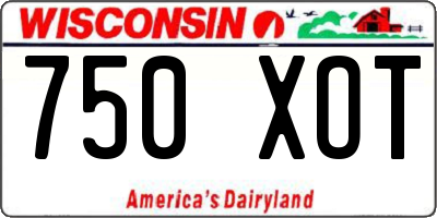 WI license plate 750XOT