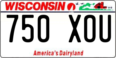 WI license plate 750XOU