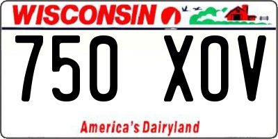 WI license plate 750XOV